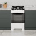 Ver imagem 6 de Fogão de Piso 4 Bocas Smart Glass Branco com Mesa de Vidro e Forno 50L - Realce