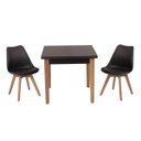 Ver imagem 1 de Conjunto Mesa de Jantar Juliette Preta 80cm com 2 Cadeiras Leda - Preta