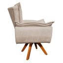 Ver imagem 3 de Poltrona Giratória Opala Suede Base Madeira Mm30 - Bege