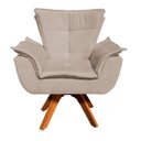 Ver imagem 2 de Poltrona Giratória Opala Suede Base Madeira Mm30 - Bege