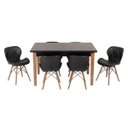 Ver imagem 1 de Conjunto Mesa de Jantar Juliette Preta 135cm com 6 Cadeiras Slim - Preta