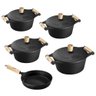 Jogo de Panelas 5 Peças em Ferro Fundido e Alça de Madeira Panela Mineira - 1