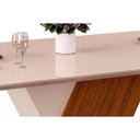Ver mais imagens de Sala de Jantar Completa Rubi Tampo Madeirado C/ Vidro Curvo 170x90cm e 6 Cadeiras Jade Cedro/off