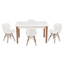 Ver imagem 1 de Conjunto Mesa de Jantar Juliette Branca 135cm com 4 Cadeiras Slim - Branca