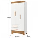 Ver imagem 4 de Guarda-Roupa Infantil Doce Sonho 3 Portas 2 Gavetas Branco/Nature - Panorama Móveis