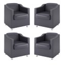 Ver imagem 1 de Kit 4 Poltronas Tilla para Salão de Beleza – Balaqui Decor Cor:Courino Cinza
