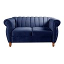 Ver imagem 1 de Namoradeira Decorativa Chesterfield Sofá Realeza Vintage - Suede Azul Marinho
