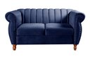 Ver imagem 1 de Namoradeira Decorativa Chesterfield Sofá Realeza Vintage - Suede Azul Marinho