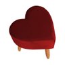 Puff Decorativo Romantico Coração Suede Pés Palito Vermelho Ec Móveis - 3