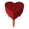 Puff Decorativo Romantico Coração Suede Pés Palito Vermelho Ec Móveis - 1