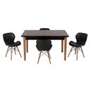 Ver imagem 1 de Conjunto Mesa de Jantar Juliette Preta 135cm com 4 Cadeiras Slim - Preta