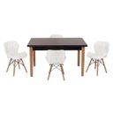 Ver imagem 1 de Conjunto Mesa de Jantar Juliette Preta 135cm com 4 Cadeiras Slim - Branca