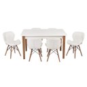 Ver imagem 1 de Conjunto Mesa de Jantar Juliette Branca 135cm com 6 Cadeiras Slim - Branca