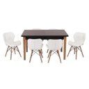 Ver imagem 1 de Conjunto Mesa de Jantar Juliette Preta 135cm com 6 Cadeiras Slim - Branca