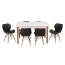 Ver imagem 1 de Conjunto Mesa de Jantar Juliette Branca 135cm com 6 Cadeiras Slim - Preta