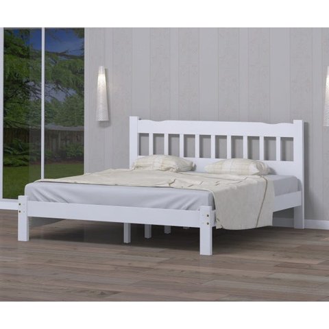Cama King Size Madeira Reforçada Perola Cor Branco