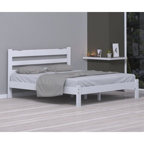 Cama King Size Madeira Reforçada Cor Branco