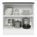 Ver imagem 4 de Balcão Armário de Cozinha 100% MDF 80 cm 2 Portas Branco/Preto Acordes Madesa
