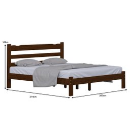 Cama King Size Madeira Reforçada Cor Castanho - 2