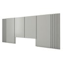 Ver imagem 1 de Cabeceira Cama Casal Ripada 2,70m Prt 100% Mdf Casa Lar Cor:prata