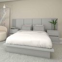 Ver imagem 2 de Cabeceira Cama Casal Ripada 2,70m Prt 100% Mdf Casa Lar Cor:prata