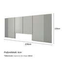 Ver imagem 3 de Cabeceira Cama Casal Ripada 2,70m Prt 100% Mdf Casa Lar Cor:prata
