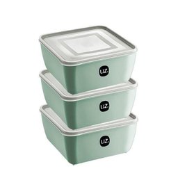 Pote Quadrado Uz Utilidades 5 Litros Verde 3 Peças - 1