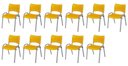 Ver imagem 2 de Cadeira Iso Base Cinza, Igreja, Escola, Escritório - Amarelo Kit 11 Peças