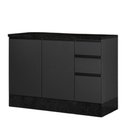 Ver imagem 1 de Balcao com Tampo 120 cm 3 Portas 2 Gavetas Etna Grafite Poliman