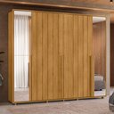 Ver imagem 3 de Guarda Roupas Casal 6 Portas 2 Espelhos 278cm Volpi 100% Mdf Linha Espazzo Madetec