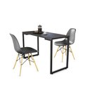 Ver imagem 1 de Mesa de Cozinha Porto Preto 120 cm com 02 Cadeira Eiffel Preto - D’Rossi
