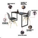 Ver mais imagens de Mesa de Cozinha Porto Preto 120 cm com 02 Cadeira Eiffel Preto - D’Rossi