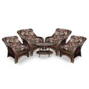 Ver imagem 1 de Conjunto de Poltronas Fibra Sintética Melo - 4 Poltronas + 1 Mesa Centro - Tecido Maui Preto