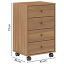 Ver imagem 3 de Mesa de Cabeceira 04 Gavetas Presence 9070 Amendola Touch Demobile