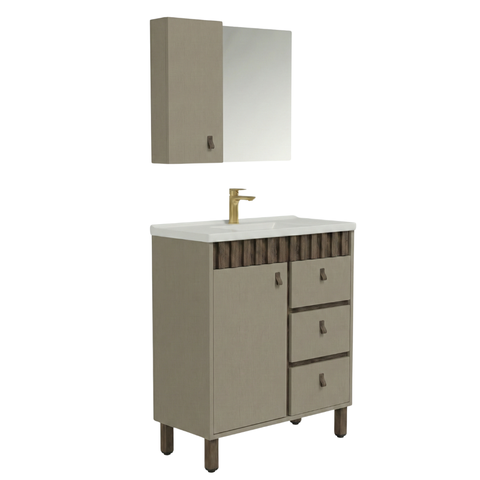 Conjunto Gabinete de Banheiro Cecilia com Pé 60cm