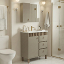 Ver imagem 2 de Conjunto Gabinete de Banheiro Cecilia com Pé 60cm