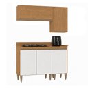 Ver imagem 1 de Kit Cozinha Modulada Paris 6 Portas com Balcão para Cooktop Freijó/Branco