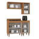 Ver imagem 3 de Kit Cozinha Modulada Paris 6 Portas com Balcão para Cooktop Freijó/Branco