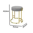 Ver imagem 2 de Puff Decorativo Sarah Sala e Recepção Metal Dourado Veludo