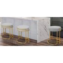 Ver imagem 3 de Puff Decorativo Sarah Sala e Recepção Metal Dourado Veludo