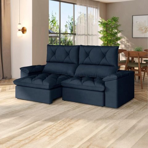 Sofá Retrátil Reclinável Alion Plus 2,10m Suede Petróleo - Xflex Sofas