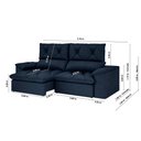 Ver imagem 2 de Sofá Retrátil Reclinável Alion Plus 2,10m Suede Petróleo - Xflex Sofas