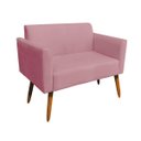 Ver imagem 6 de Kit 01 Namoradeira e 01 Poltrona Marisa Suede Base Giratória Madeira MA30 D'Rossi - Rose