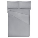Ver imagem 3 de Jogo de Cama 100% Algodão Queen Size Liso 180 Fios Nova América:cinza