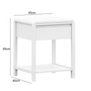 Ver imagem 3 de Mesa de Cabeceira em Madeira Maciça 1 Gaveta Modena Branco