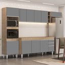 Ver imagem 2 de Armário de Cozinha Modulada 5 Peças CP16 Balcão sem Tampo Castanho/Cinza - Lumil Lumil Móveis