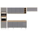 Ver imagem 6 de Armário de Cozinha Modulada 5 Peças CP16 Balcão sem Tampo Castanho/Cinza - Lumil Lumil Móveis