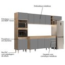 Ver imagem 3 de Armário de Cozinha Modulada 5 Peças CP16 Balcão sem Tampo Castanho/Cinza - Lumil Lumil Móveis