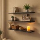 Ver imagem 7 de Kit 3 Prateleiras 60x20cm em Mdp com Suporte Invisível Preto