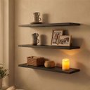 Ver mais imagens de Kit 3 Prateleiras 60x20cm em Mdp com Suporte Invisível Preto